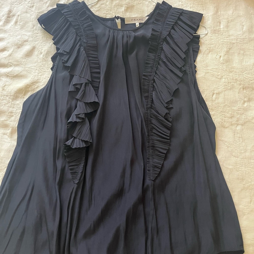 Frame Black Ruffle Sleeveless Top - Picture 3 of 5